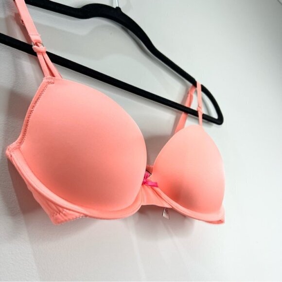VICTORIA'S Secret Dream Angels Uplift Demi underwire push up coral bra 32D - Picture 2 of 8
